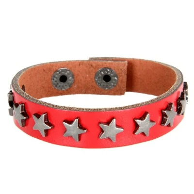 Pulsera Pentagrama Punk Gótico Tachonado Cuero Remache Personalizado Acero Inoxidable Foto 1 de 4