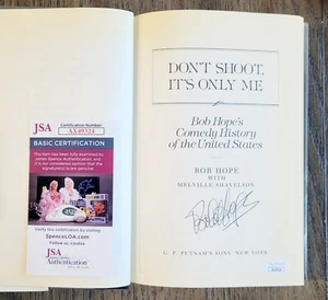 BOB HOPE Signed Book Don't Shoot, It's Only Me  1990 First Edition JSA Authentic - Picture 1 of 12