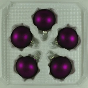 Lauschaer Glas Christbaumkugeln d 5cm lila matt mundgeblasen - Picture 1 of 5