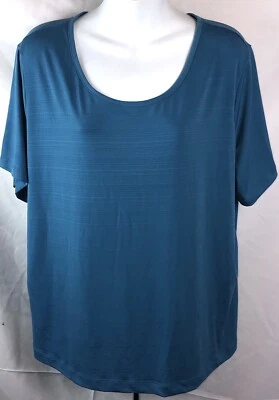 NUEVO CON ETIQUETAS Camiseta Covington Slinky 16/18W Azul Cuello Redondo Manga Corta Cápsula Costera Foto 1 de 4