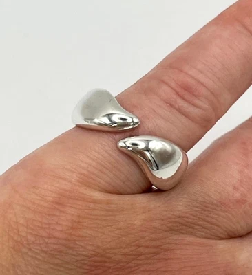 Anillo Tiffany & Co Elsa Peretti Pluma Vástago Abierto Plata de Ley Talla  6,5 RARO Foto 1 de 4