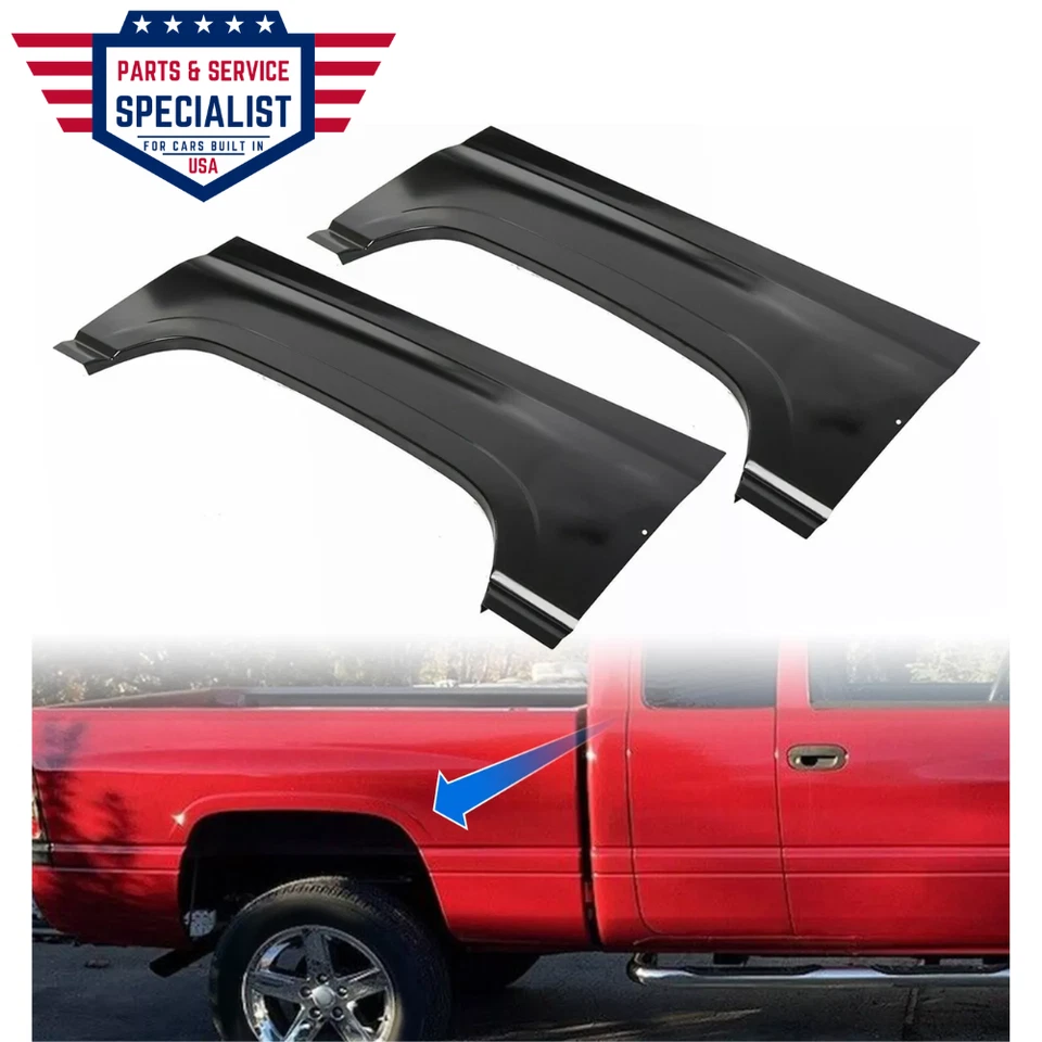 PAR DE PANEL DE CONEXIÓN DE REPARACIÓN DE ARCO DE RUEDA TRASERO CAMA PARA DODGE RAM 1500 2500 3500 94-01 Foto 1 de 1