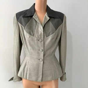 Vintage 1950’s Lilli Ann of San Francisco Fit And Flare Sharkskin Jacket Bust 34 - Picture 1 of 14