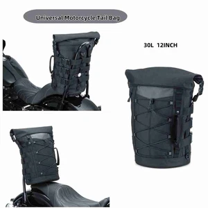 Expandable Luggage Duffle Bag Sissy Bar Passenger Seat Rear Tail Bag for Harley - Foto 1 di 12