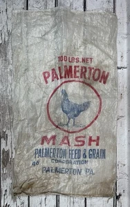 VTG Palmerton Mash Palmerton Feed & Grain Palmerton PA Advertising Feed Bag Sack - Picture 1 of 6
