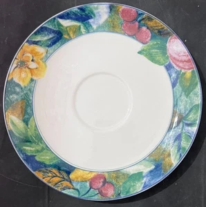 Mikasa Ultima+ Fine China Fruit Collage HK107 White Saucer Indonesia - Picture 1 of 2