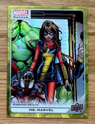 2022 UPPER DECK MARVEL PLATINUM - YELLOW SPOTLIGHT #155 Ms Marvel MINT! /399 - Image 1 of 2