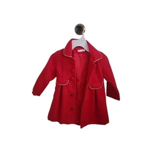 Girls Mud Kingdom Red Dress Coat - Size 110 - Picture 1 of 2