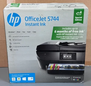 HP Officejet 5744 Printer All In One Copy Print Scan Fax Wireless Bluetooth READ - Picture 1 of 20