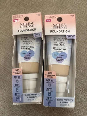 2 Physicians Formula Natural Defense Foundation Fair  New In Box 2022 - Image 1 of 3