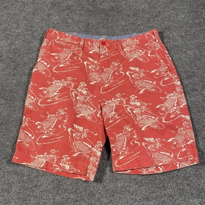 Polo Ralph Lauren Japanese Koi Fish All Over Print Chino Shorts Mens Size 36 Red - Image 1 of 4