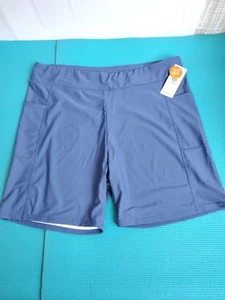 Attarco Sports Women's 50+ UPF Swim Shorts Nylon Spandex Pockets Blue 6" Size 2X - Picture 1 of 7