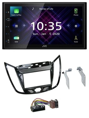 JVC DAB 2DIN MP3 Bluetooth USB Autoradio für Ford C-Max Kuga Klavierlack schwarz - Bild 1 von 4