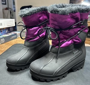 New Spirale Boots Black & Pink Weather Proof Fleece Lined Boots Size 38 / UK 5 - Picture 1 of 5