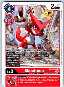 Shoutmon Uncommon Xros Encounter Pre-Release Cards  BT10-008 U NM - Picture 1 of 1