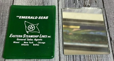 S/S Emerald Seas Eastern Cruise Line Ships Advertisement Pocket Mirror + Pouch - Image 1 of 4