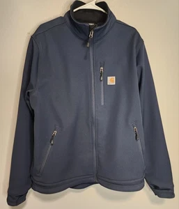 Carhartt Rain Defender Softshell Jacket Navy Blue Mens Large  - Picture 1 of 9