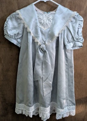Vestido Gunne Sax de Jessica McClintock Niña Pequeña Seda y Encaje DE COLECCIÓN Foto 1 de 4
