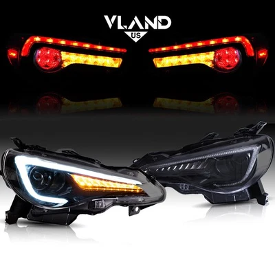 2Pairs LED Headlights Sequential For Toyota 86/Scion FRS/Subaru BRZ +Tail Lights - Image 1 of 4