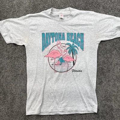 Camiseta De Colección Para Hombres M Daytona Beach Florida Flamingos Jerzees Hecha en EE. UU. Cuello Redondo Foto 1 de 4