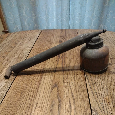 Old Vintage Brass & Copper Wood Handle Bug Sprayer Cover