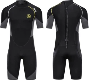 Wetsuit Shorty for Men 1.5Mm Neoprene Back Zip Wetsuit Spring for Diving Surfing - Picture 1 of 8