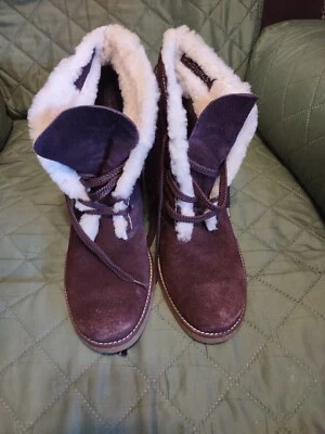 Botines Oxford BCBGirls para mujer marrón gamuza con cordones, piel sintética, talla 11B Foto 1 de 4