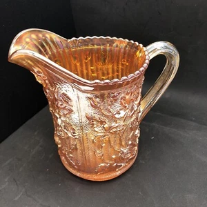 IMPERIAL CARNIVAL GLASS MARIGOLD LUSTER ROSE, PITCHER - Picture 1 of 12