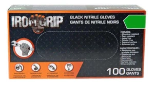 IRON GRIP Black Nitrile Gloves (L) 100 piece Disposable Gloves Large - C3350L - Picture 1 of 4