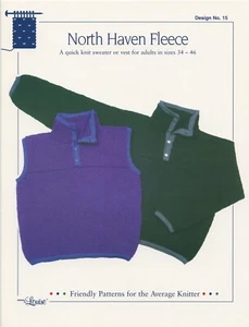 North Haven Fleece Design by Louise Knitting Pattern #15 Quick Sweater or Vest - Picture 1 of 2