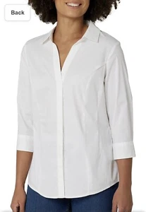 Rider’s Lee Easy Care Shirt Blouse 3/4 Sleeves Button Down Size 1X Collared = B - Picture 1 of 11