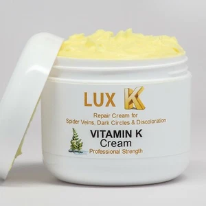 Lux Vitamin K Cream - Eliminate Spider Varicose Veins Scars Rosacea Capillaries - Picture 1 of 8