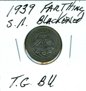 1939 SOUTH AFRICA FARTHING TOP GRADE GEM BU BLACKENED . - Picture 1 of 2