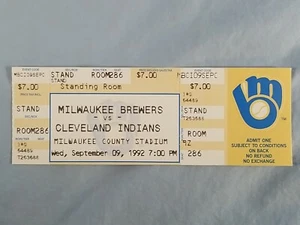 Robin Yount Milwaukee Brewers 3000th Hit FULL UNUSED Ticket 9-9-92 1992 HOF - Picture 1 of 4