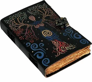 Tree Of Mother Earth Handmade Leather Bound Writing Journal Diary Lock Notebook - Picture 1 of 7