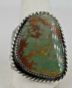 Anillo de ley turquesa Southwestern Kay Johnson (anglo) Royston - talla 13 - Imagen 1 de 6