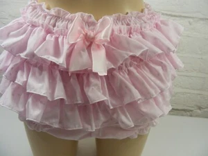 ADULT BABY SISSY pink frilly DIAPER COVER PANTIES FANCYDRESS COSPLAY op lining - Picture 1 of 7