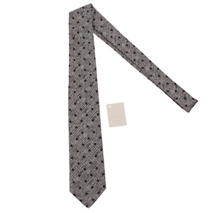 Paolo Albizzati NWT Neck Tie Black/White Melange w/ Dots 100% Silk Made in Italy - Picture 1 of 10