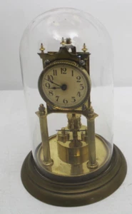 Antique German Disc Pendulum Torsion / Anniversary Clock & Dome-Spares Or Repair - Picture 1 of 12