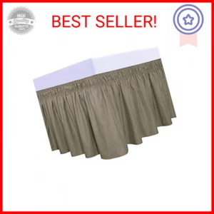 PureFit Wrap Around Ruffled Bed Skirt with Adjustable Elastic Belt - 18 Inch Dro - Picture 1 of 2