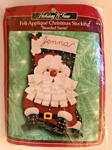 Holiday Time Felt Applique Christmas Stocking Kit  Bearded Santa No. 84181 - Picture 1 of 3