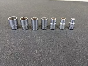 #bj610 MAC TOOLS 7 PC 1/4” DRIVE 6 PT SHALLOW SAE SOCKET SET - Picture 1 of 12