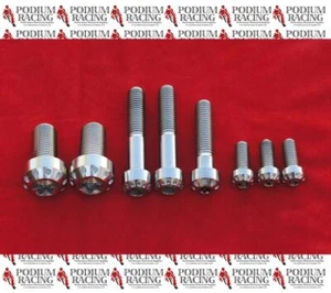 DUCATI PANIGALE 1199 899 SILVER TITANIUM SUSPENSION BOLT SET OF 8 PCS - Picture 1 of 1