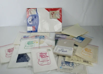 Lote de 20 Paquetes Tela Punto de Cruz Aida Tamaños Mixtos Blanco Crudo NUEVO  Foto 1 de 4