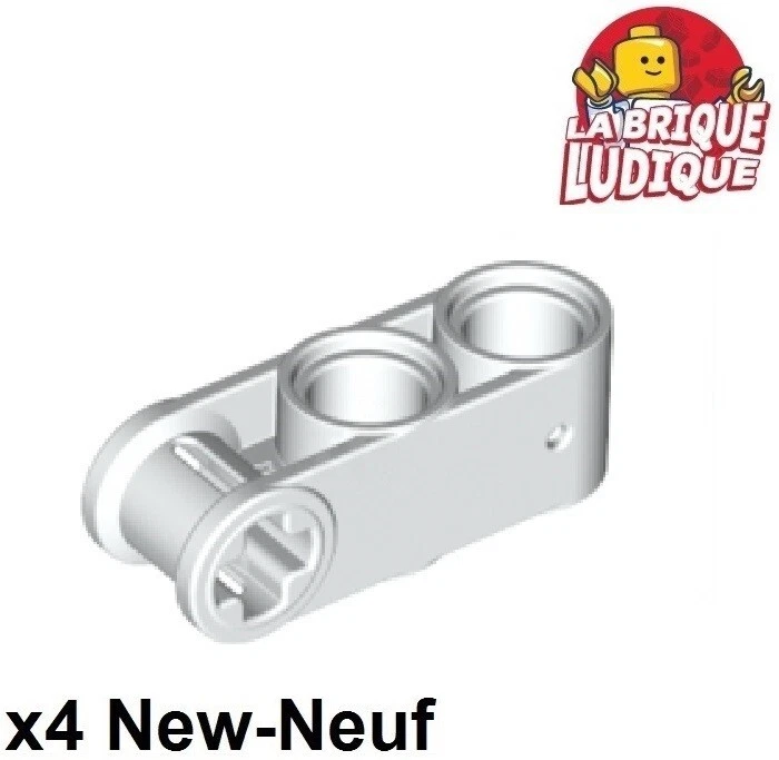 LEGO Technic 4x Axle Stift Steckverbinder Perpendicular 3L 2 Holes White/White - Bild 1 von 1