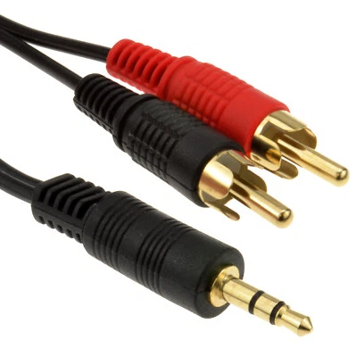 5 m 3,5 mm Stereo Mini Buchse auf 2 Phonos Cinch Kabel Kabel - Bild 1 von 4