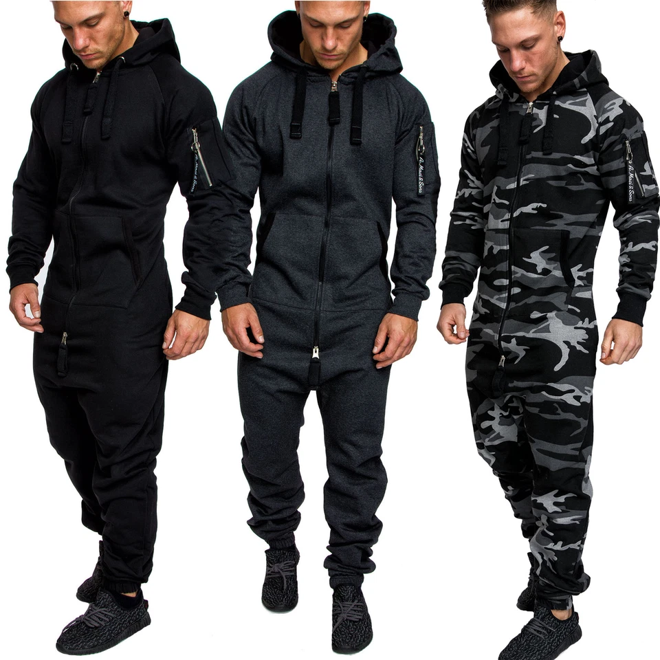 Herren Overall Jumpsuit Jogging Cargo-Style Onesie Sportanzug Camouflage 3006 - Bild 1 von 1