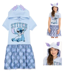 Disney Girls Stitch Hooded Cosplay Dress with Tulle Skirt Size XS 4-5 New W Tag - Picture 1 of 8