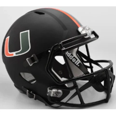 Miami Hurricanes Full Size Speed Replica Football Helmet Nights Alt- NCAA Cover