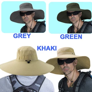 Suitable for Outdoor Hiking Camping Fishing Wide Brimmed Hat Shade Sunscreen Hat - Picture 1 of 58